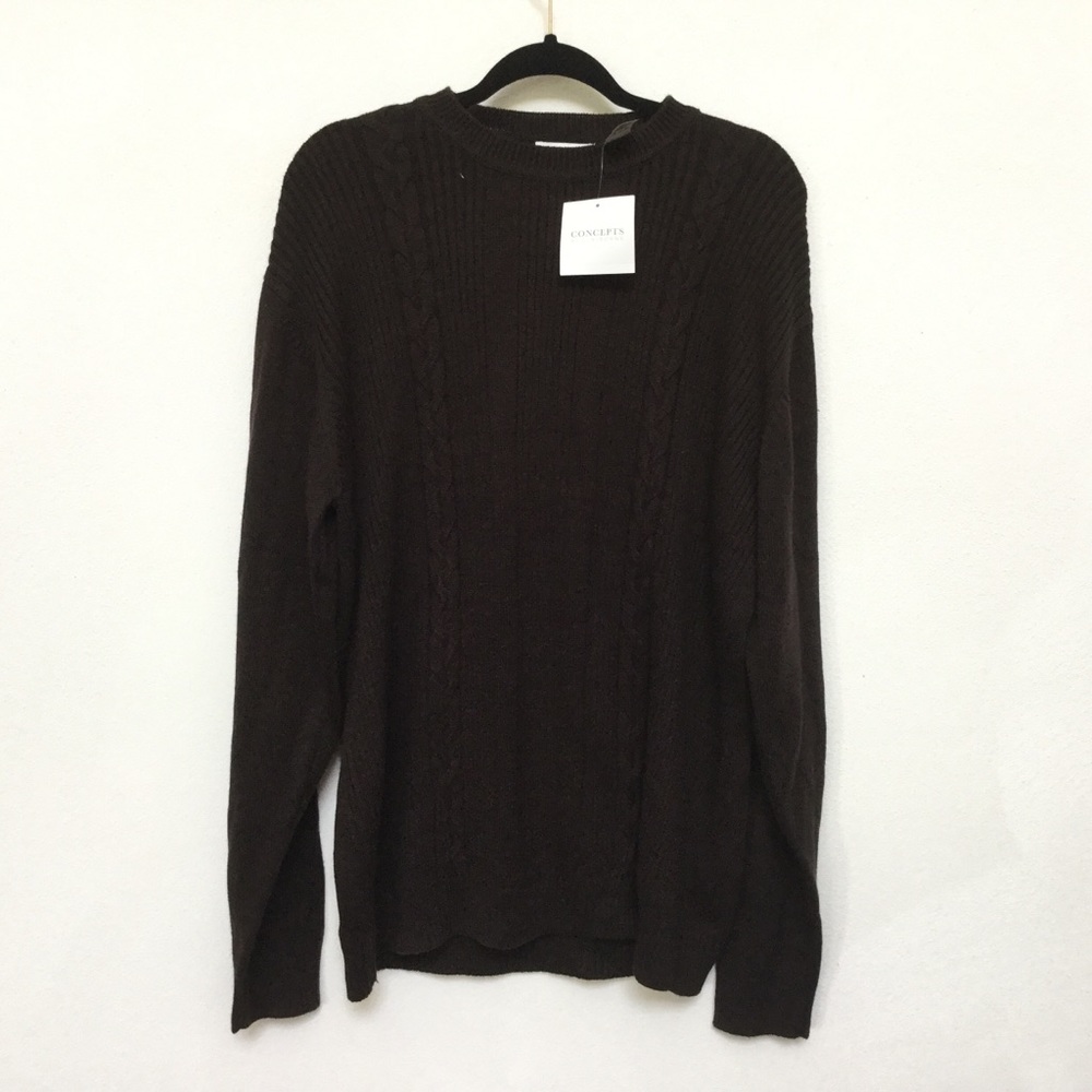 NWT Concepts by Claiborne Thick Brown Sweater